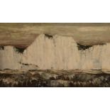 Martin Wells (1928-2009): White Cliffs of Dover, acrylic oil on board, 48cm x 83cm