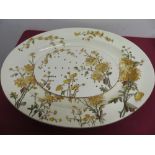 George Jones (1874-1891) large oval meat plate entitled "Chrysanthemums" with associated drainer (