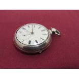 Victorian silver hallmarked pair cased pocket watch by M.J Spiegelhalter of Malton,, Birmingham 1854