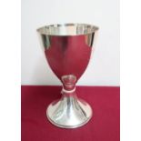 Modern hallmarked silver goblet, with presentation inscription dated 1997, Sheffield 1996, (H17cm)