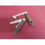 19th C twin bladed pocket knife by Taylor of Sheffield "Real Witness Knife" and a cattle foot paring