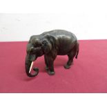 19th C Austrian cold painted bronze model of an elephant, marked Geschutzt. (H9cm)