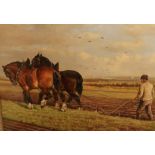 Joseph Dixon Clark (1849-1944): 'The Plough Team' oil on canvas, signed Dixon Clark, 53cm x 73cm