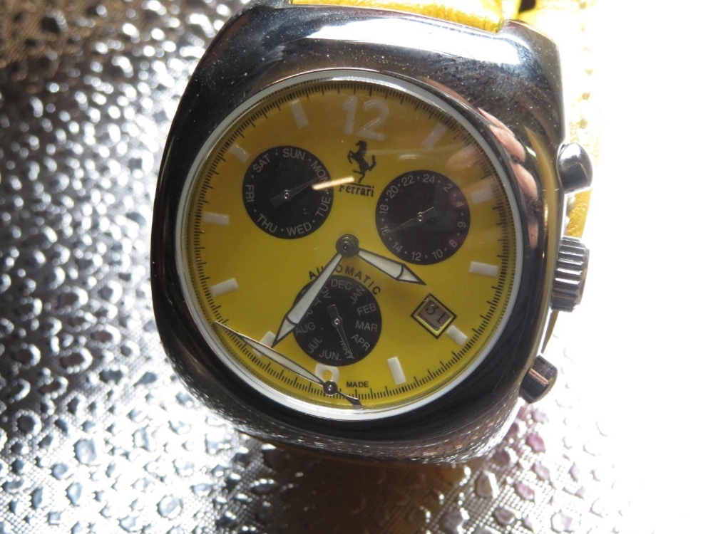 Ferrari Automatic chronometer wrist watch with day, date and month. Stainless steel case on - Image 2 of 2