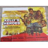 Cinema foyer film poster "Kelly's Heroes", metro-Goldwyn-Mayer film staring Clint Eastwood,