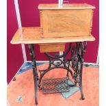 Barwick & Haggas, Keighley 'Criterion' treadle sewing machine with belt, cast iron base with