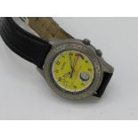 Seiko Ultrasonic alarm quartz wristwatch. Titanium and base metal case. Case back stamped movement