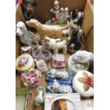 Country artists model of a Doberman, a Sherratt and Simpson Doberman on wooden stand, other models