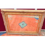 Rectangular wall mirror, bevelled plate in gilt frame. (W100cm x H75)