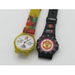 Swatch type M & Ms quartz wristwatch and a Manchester United quartz wristwatch (2)