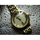 Rotary lady's WI 1. quartz wristwatch with date. Gold plated case and bracelet with extra links.