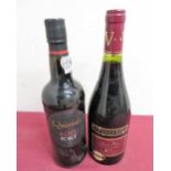 Bottle of Quevedo Ruby Port, and a bottle of Viajero 2007 Pino Noir (2)