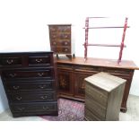 Italian style side cabinet with three drawers and three cupboards, a small modern chest of three