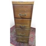 20th C "The Pre-Eminent" four drawer filing cabinet Reg No. 688705 with later top (W45cm x D70cm x
