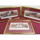 Mick Cawston: set of three terrier prints 'Eye-spy'. 'Missed' and 'Drat' all Ltd.ed. 137/850, signed