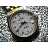 Tudor Prince Oysterdate automatic wristwatch. Bi-metallic case and matching jubilee bracelet