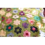 Mid 20th C double patchwork quilt (approx 198cm x 274cm)