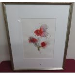 Judith Brown (Contemporary): Flower Study 2 , ink and watercolour wash, signed and dated 90, (35cm x