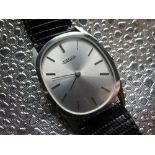 Jaeger hand wound wristwatch. Stainless steel case on leather strap. Case back No 3516-42 & 280.