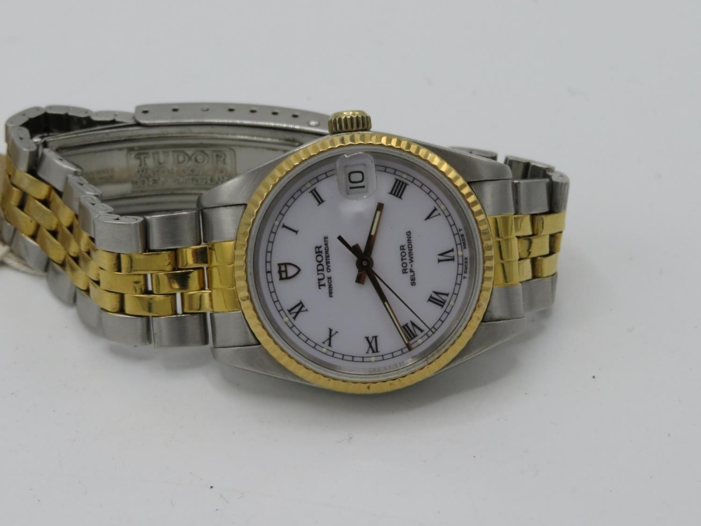 Tudor Prince Oysterdate automatic wristwatch. Bi-metallic case and matching jubilee bracelet - Image 2 of 2