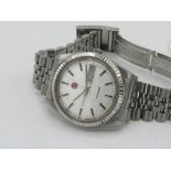 Rado voyager automatic wristwatch with day and date, stainless steel case and matching bracelet,