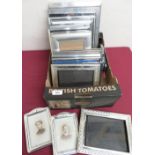 Collection of silver plate easel photograph and picture frames, (max 24cm x 19cm) (18)