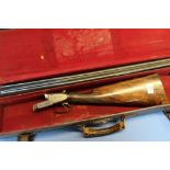 Cased William Powell & Son 12B side by side sidelock ejector shotgun with 30 inch barrels, choke CYC