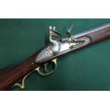 Flintlock musket with 36 1/2 inch barrel, the lock marked REA 1801 with 4 above heart shaped VE1C,
