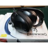Boxed profile electronic ear defenders by Browning