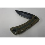 Boxed as new Whitby Knives folding knife, blackened blade with camo handle