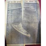 Interesting scrap-work album of various newspaper cuttings relating mostly to WWII, including