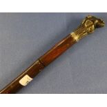 Early to Mid 20th C bamboo sword cane with 25 inch fullered blade marked Wilkinson made in England