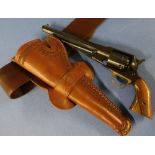 deactivated Pietta .44 black powder new model army percussion cap revolver with two piece wooden