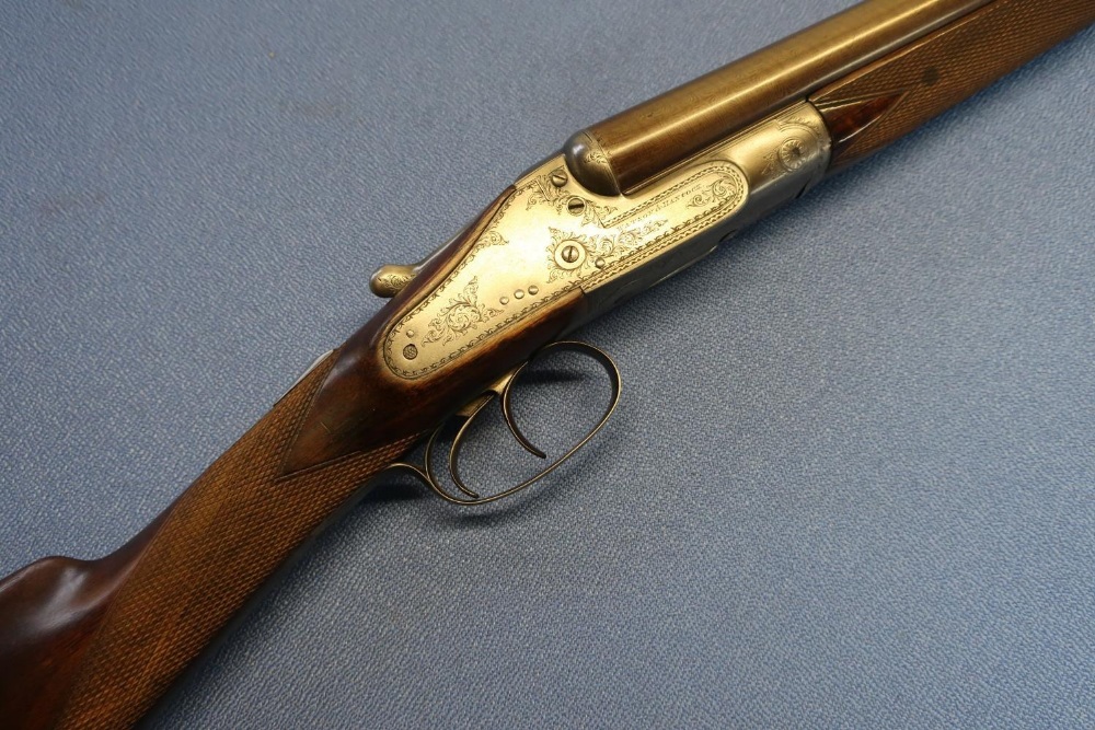 Cased Watson & Hancock 20B side by side side plated shotgun with 28 inch Damascus barrels, choke CYC - Image 2 of 4