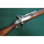 Enfield Snider action three band rifle with 36 inch barrel with fixed foresights and adjustable rear