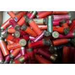 Box containing a collection of eighty shotgun cartridges of various types, including Azot made in