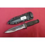 Cold steel peacekeeper-II knife with 5" double edge blade and composite secure-ex sheath