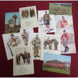 Large quantity of military postcards, various uniforms regiments etc