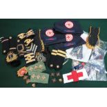 Large selection of various military cloth and other insignia including naval tally's, RAF navigators