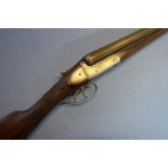 Charles Hellis & Son 12B side by side side plated ejector shotgun, with 29 inch barrels with inset