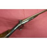 J. Blanch & Son 12 bore pinfire side by side hammer gun with 30 inch Damascus barrels and fine