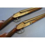 Composed pair of AYA number two 12 bore side lock ejector shotguns 26" barrels, with 15" 3/4
