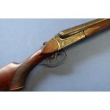Baikal 12 bore side by side ejector shotgun with 28 1/2 inch barrels and 15 1/4 inch pistol grip
