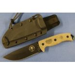 Boxed as new rowen ESEE-5 randalls adventures and training sheath knife with 5 inch black and