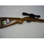 Ruger Model 10/22 carbine .22 cal, mounted with ASI 4x32 scope, complete with box magazine, serial