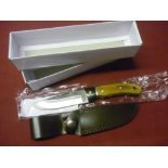 Boxed as new Whitby Knives sheath knife with sheath