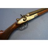 Belgium Theate Freres 28B side by side hammer gun, the top rib with silver inlay aco fino with 28