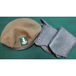 Green Howards regimental beret and a pair of leather half gaiters