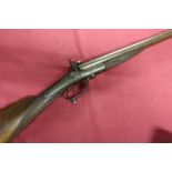 H. Holland 12 bore pinfire underlever side by side shotgun with 27 1/2 inch barrels, the 14 3/4 inch