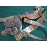 British officers Same Browne complete with marching pockets compass pouch, additional belt pouch and